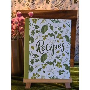 Recipe Binder Journal Blank Recipe Cards and Post-it Note Organization Booklet